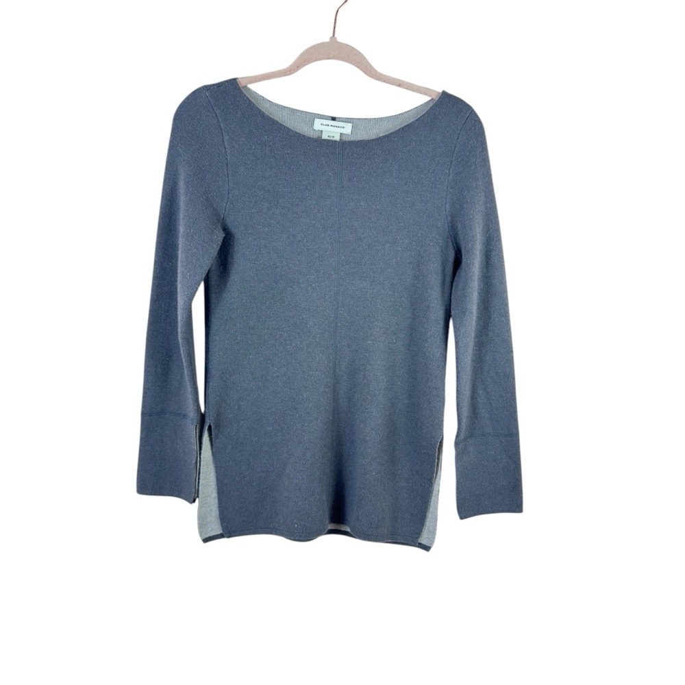 CLUB MONACO womens size XS gray alpaca wool blend thin knit tunic sweater